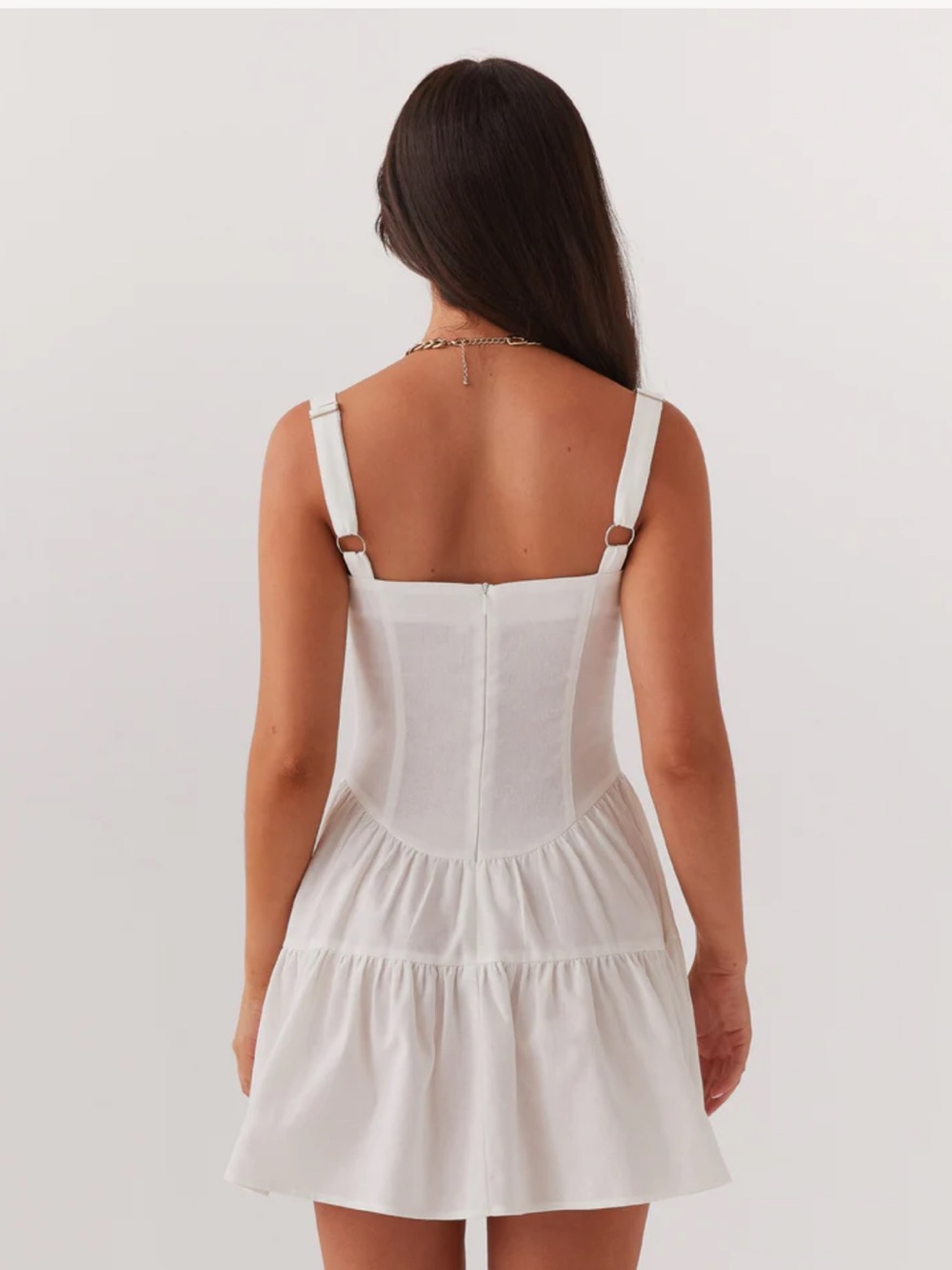 NWT Peppermayo White Tiered Corset Sundress “Lucie Linen” - Picture 2 of 9